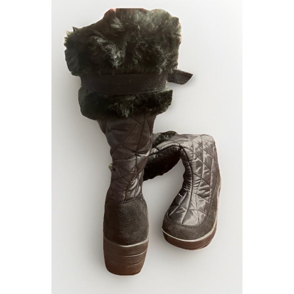WOMENS CANYON RIVER BLUES Quilted FAUX FUR SIZE 11 M Knee Black BOOTS - Picture 3 of 14